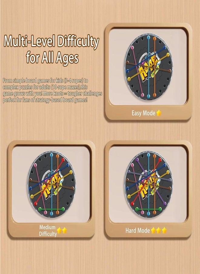 FOROLY Rope Untangling Puzzle Game,Twisted Rope Puzzle for Kids & Adults,Family Travel Party Games with Multi-Level Challenges, Educational Strategy Board Game for Parties - Image 4